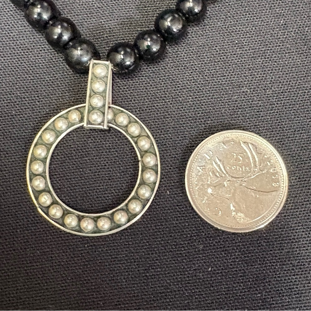 925 Sterling Silver & Black Onyx Beaded Necklace - Picture 5 of 8